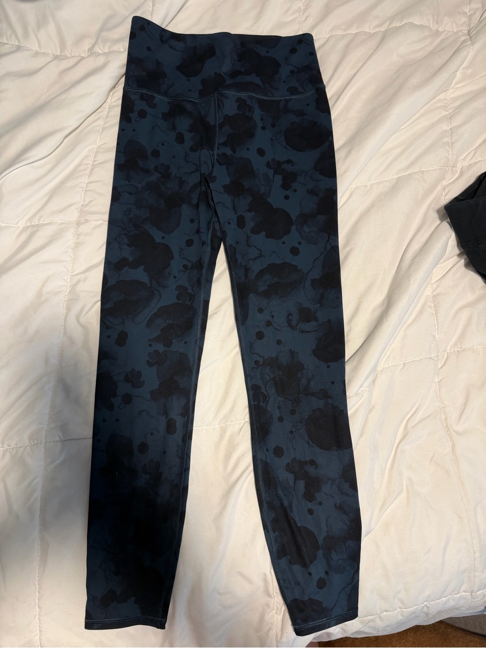 High-Waist Blue Camouflage Print Women’s Leggings